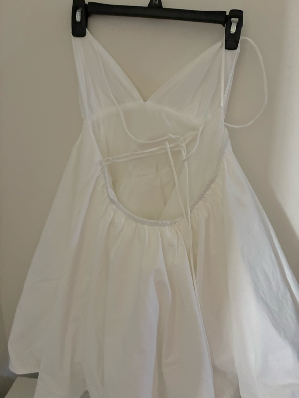 New White Spaghetti-Strap V-Neck Mini with tulle undershirt Dress - Picture 5 of 7